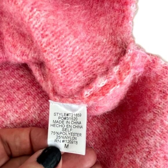 Entro Pink Orange Argyle Pullover Sweater Size M - Picture 9 of 13